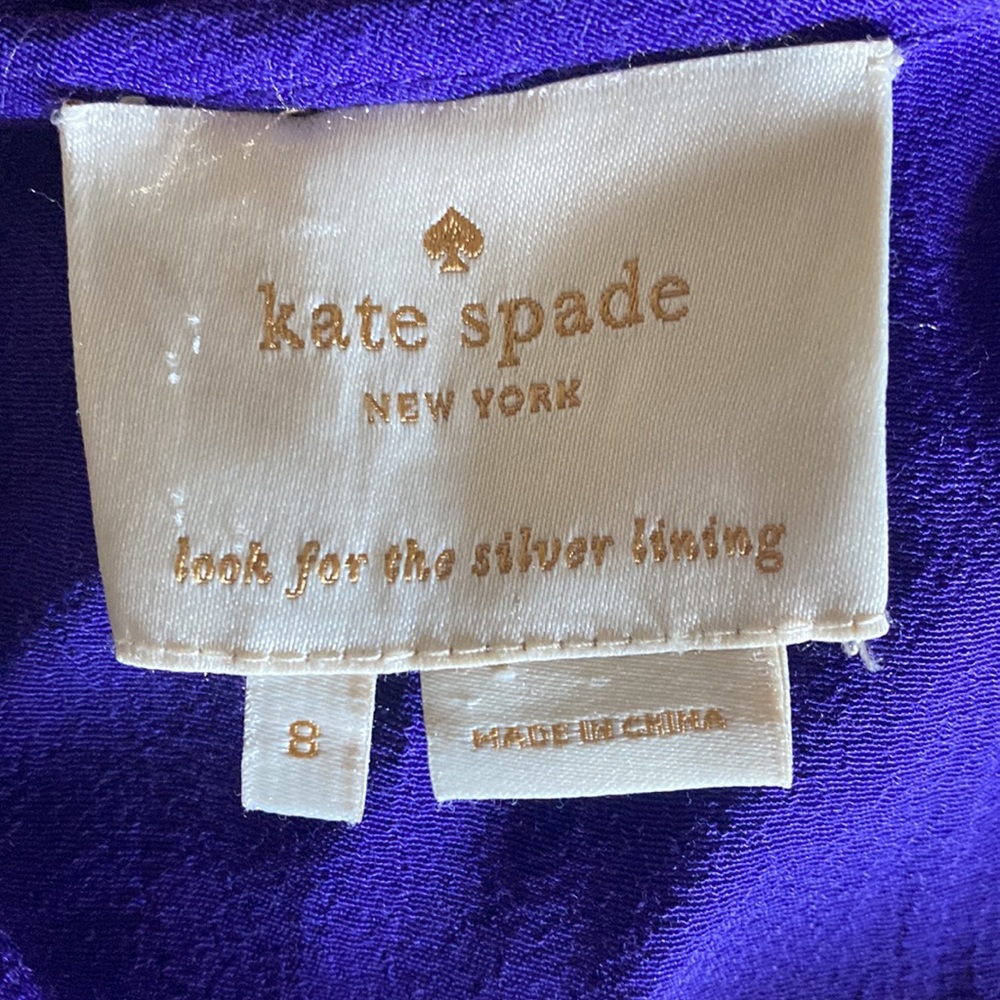 KATE SPADE New York ZARI DRESS CREPE ELASTIC SHIRRED WAIST FIT FLARE 8 - Picture 7 of 10
